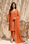 Nishah by Breeza Fashion - 3PC Unstitched Embroidered Lawn Suit (Orange)