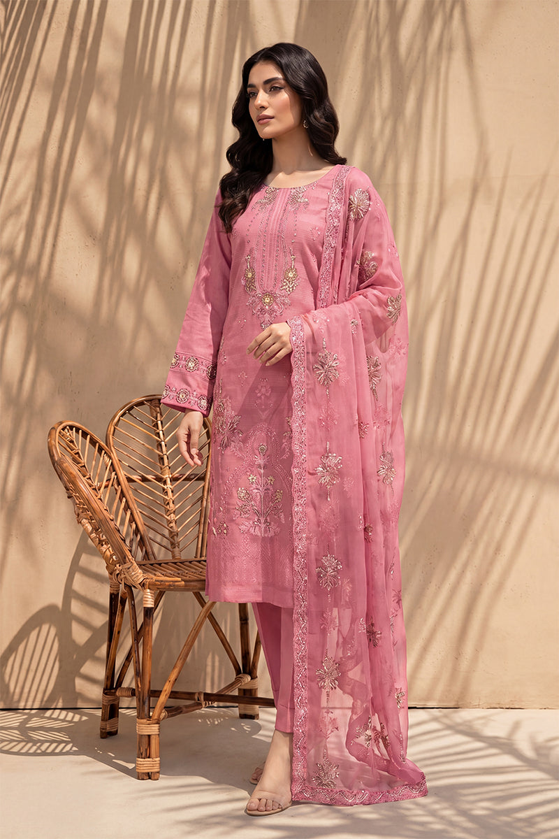 Parado by Breeza Fashion - 3PC Unstitched Embroidered Lawn Suit (Pink)