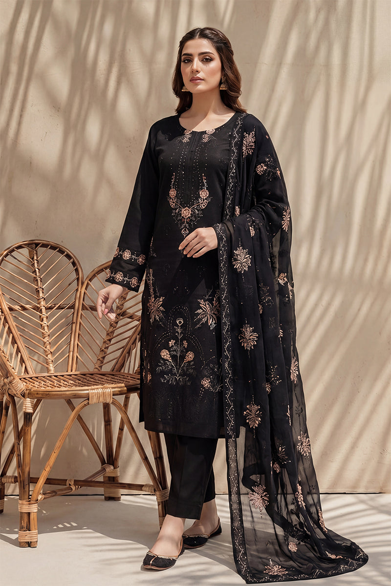 Parado by Breeza Fashion - 3PC Unstitched Embroidered Lawn Suit (Black)