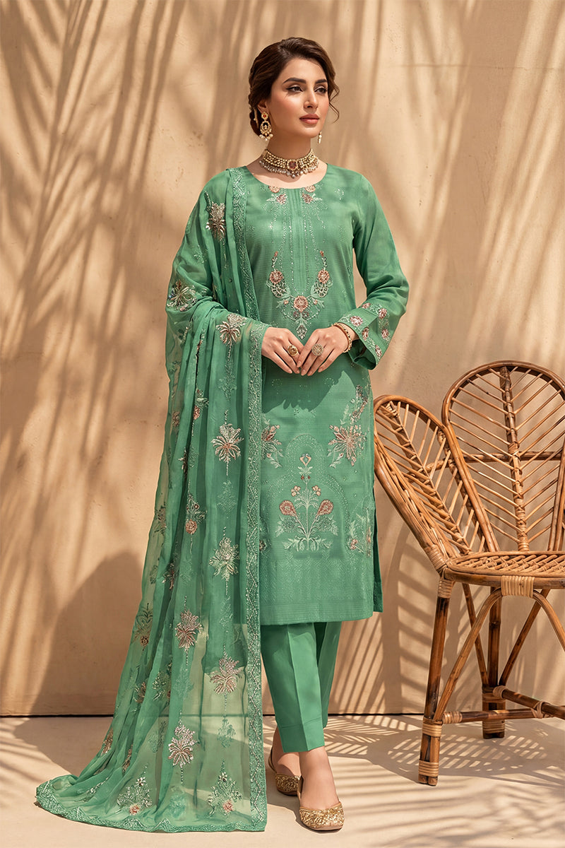 Parado by Breeza Fashion - 3PC Unstitched Embroidered Lawn Suit (Light Green)