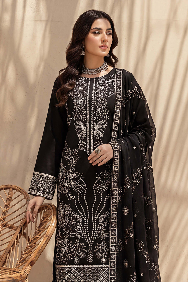 Sana by Breeza Fashion - 3PC Unstitched Embroidered Lawn Suit (Black)