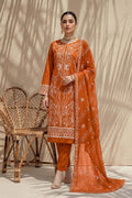 Sana by Breeza Fashion - 3PC Unstitched Embroidered Lawn Suit (Terracotta)