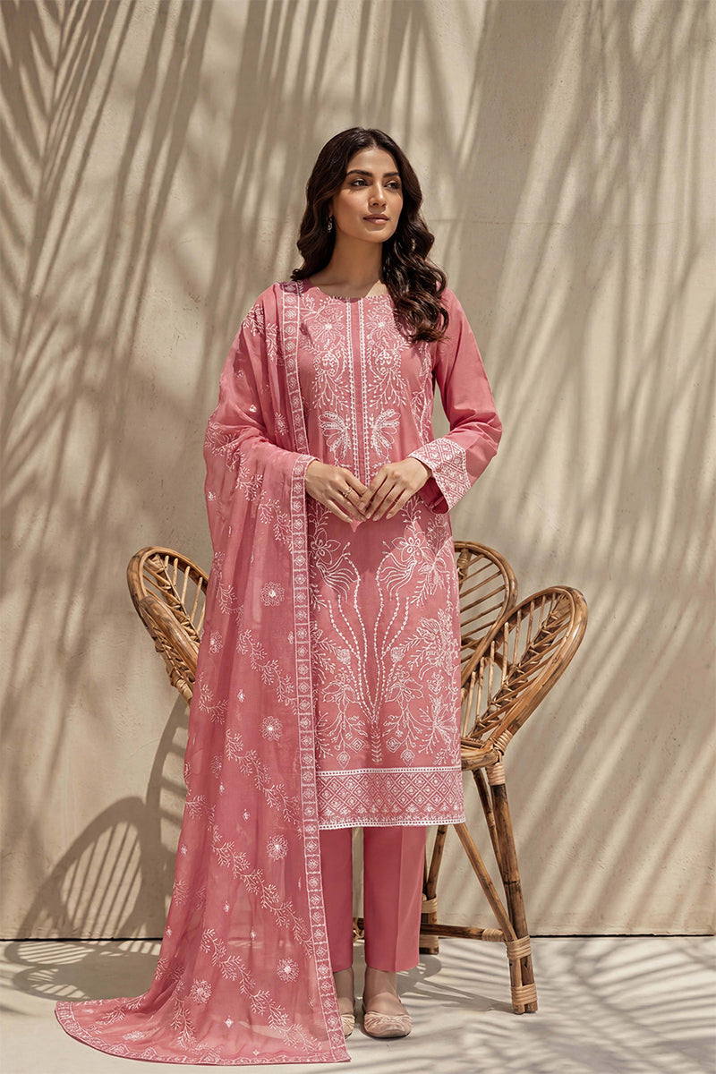 Sana by Breeza Fashion - 3PC Unstitched Embroidered Lawn Suit (Pink)