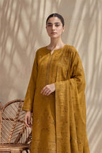 Sania by Breeza Fashion - 3PC Unstitched Embroidered Lawn Suit (Mustard)