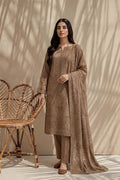 Sania by Breeza Fashion - 3PC Unstitched Embroidered Lawn Suit (Brown)