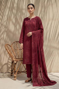 Sania by Breeza Fashion - 3PC Unstitched Embroidered Lawn Suit (Maroon)