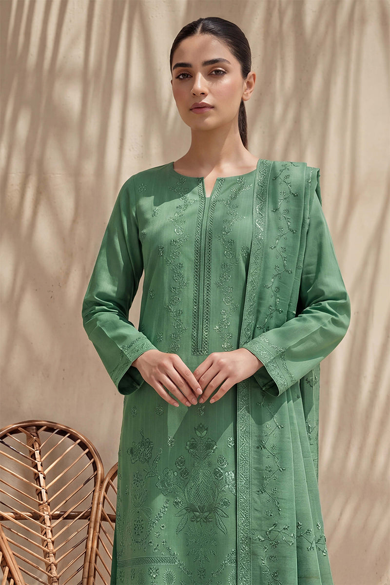 Sania by Breeza Fashion - 3PC Unstitched Embroidered Lawn Suit (Green)