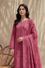 Sania by Breeza Fashion - 3PC Unstitched Embroidered Lawn Suit (Pink)