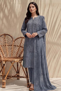 Sania by Breeza Fashion - 3PC Unstitched Embroidered Lawn Suit (Gray)