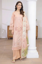 Mashaim By Johra - 3PC Unstitched Embroidered Lawn Suit (Dusty Peach)