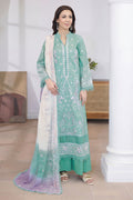 Mashaim By Johra - 3PC Unstitched Embroidered Lawn Suit (Sea Foam)