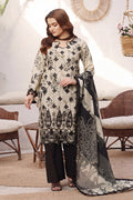 Dhagakari By Moosajee - 3PC Unstitched Embroidered Lawn Suit (Black & White)