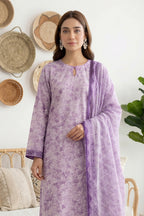 Rimal by UK Vol-61 3PC Unstitched Embroidered Lawn Suit (Light Purple)