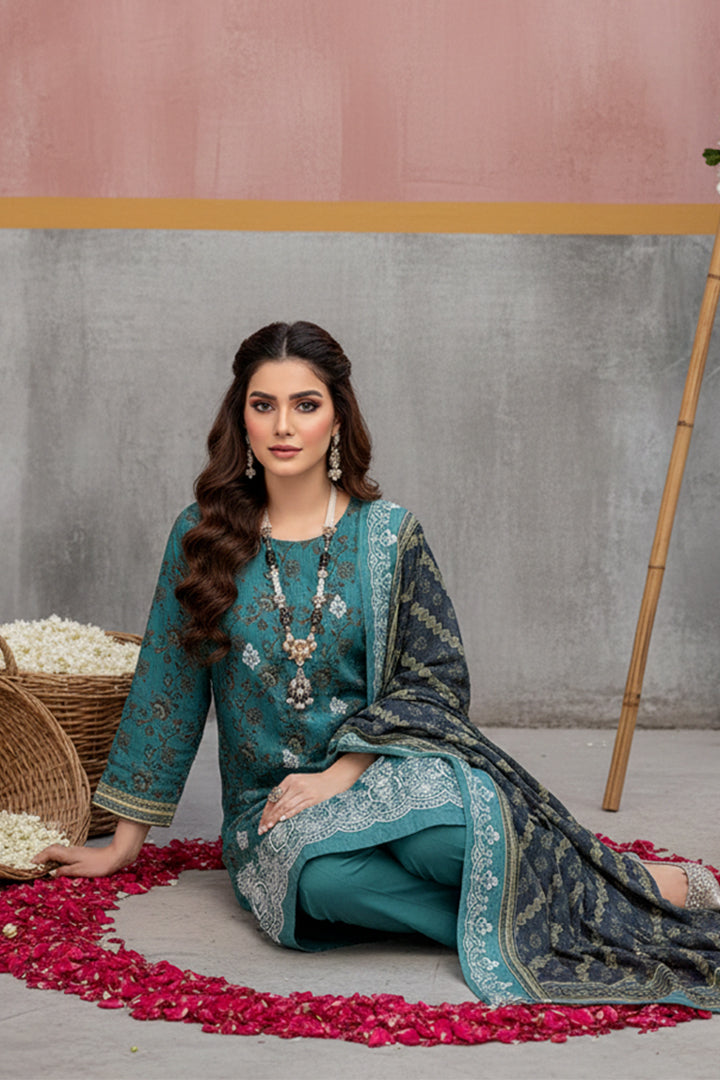 KIJI by Rimal Vol-119 3PC Unstitched Embroidered Lawn Suit (Sea Green)