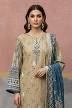 KIJI by Rimal Vol-119 3PC Unstitched Embroidered Lawn Suit (Light Brown)