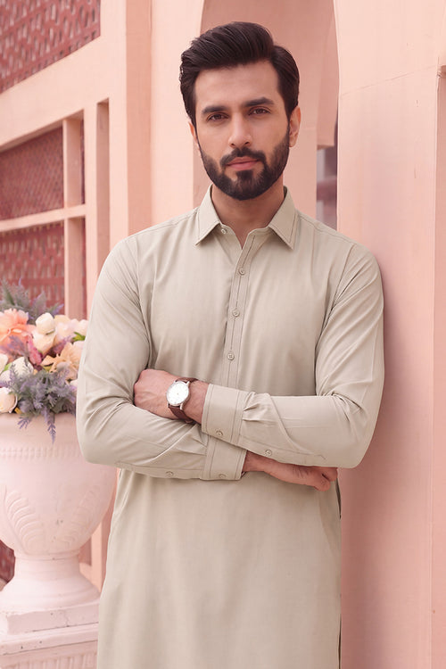 Alkaram – Men’s Unstitched Wash & Wear Fabric (Light Gray)