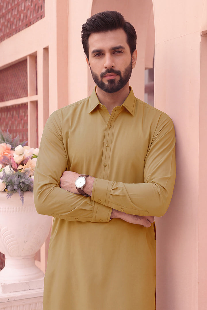 Alkaram – Men’s Unstitched Wash & Wear Fabric (Light Brown)