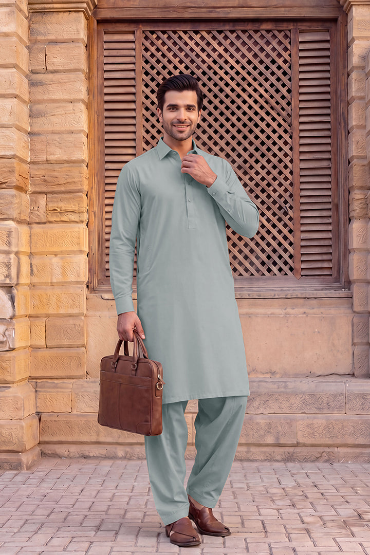 Gul Ahmed – Men’s Unstitched Wash & Wear Fabric (Light Blue)
