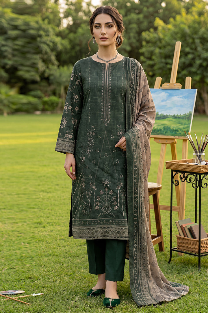 Rimal by UK Vol-41 3PC Unstitched Embroidered Lawn Suit (Green)