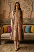Rimal by UK Vol-22 3PC Unstitched Embroidered Lawn Suit (Gold)