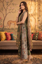 Rimal by UK Vol-22 3PC Unstitched Embroidered Lawn Suit (Green)