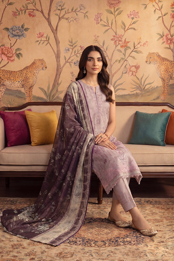 Rimal by UK Vol-22 3PC Unstitched Embroidered Lawn Suit (LightPink)
