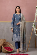 KIJI by Rimal Vol-119 3PC Unstitched Embroidered Lawn Suit (Navy Blue)