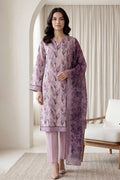 Rimal by UK Vol-65 3PC Unstitched Embroidered Lawn Suit (Purple)