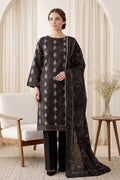 Rimal by UK Vol-65 3PC Unstitched Embroidered Lawn Suit (Black)