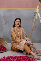 KIJI by Rimal Vol-119 3PC Unstitched Embroidered Lawn Suit (Mustard)