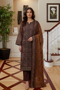 Rimal by UK Vol-46 3PC Unstitched Embroidered Lawn Suit (Brown)