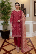 Rimal by UK Vol-46 3PC Unstitched Embroidered Lawn Suit (Red)