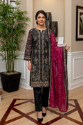 Rimal by UK Vol-46 3PC Unstitched Embroidered Lawn Suit (Black)