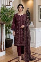 Rimal by UK Vol-46 3PC Unstitched Embroidered Lawn Suit (Maroon)