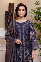 Rimal by UK Vol-46 3PC Unstitched Embroidered Lawn Suit (Blue)