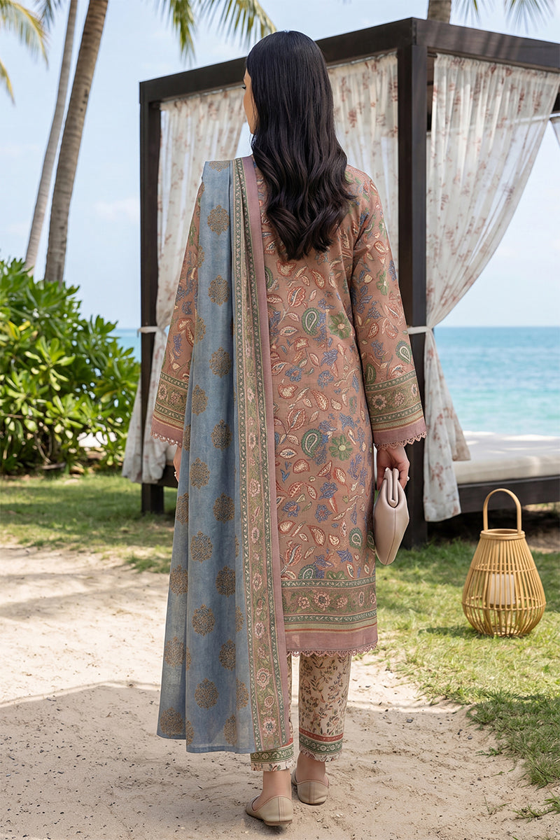 Keyseria by Jaffrani Textile Chapter-8 3PC Unstitched Printed Lawn Suit (Light Pink)