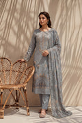 Amira by Breeza Fashion - 3PC Unstitched Embroidered Lawn Suit (Gray)