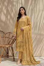 Amira by Breeza Fashion - 3PC Unstitched Embroidered Lawn Suit (Light Brown)