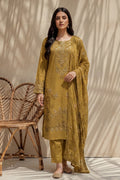 Badshah by Breeza Fashion - 3PC Unstitched Embroidered Lawn Suit (Light Brown)