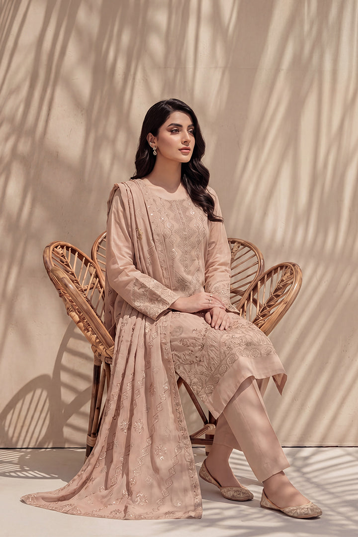 Amira by Breeza Fashion - 3PC Unstitched Embroidered Lawn Suit (Light Pink)