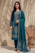 Badshah by Breeza Fashion - 3PC Unstitched Embroidered Lawn Suit (Sea Green)