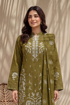 Mahanoor by Breeza Fashion - 3PC Unstitched Embroidered Lawn Suit (Luxor Gold)