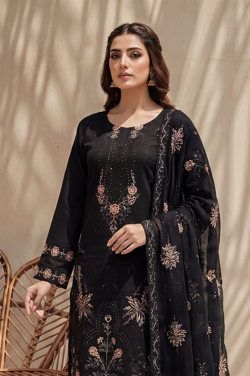 Parado by Breeza Fashion - 3PC Unstitched Embroidered Lawn Suit (Black)