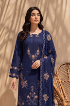 Parado by Breeza Fashion - 3PC Unstitched Embroidered Lawn Suit (Navy Blue)