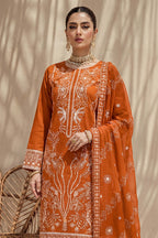 Sana by Breeza Fashion - 3PC Unstitched Embroidered Lawn Suit (Terracotta)