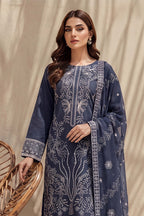 Sana by Breeza Fashion - 3PC Unstitched Embroidered Lawn Suit (Gray)