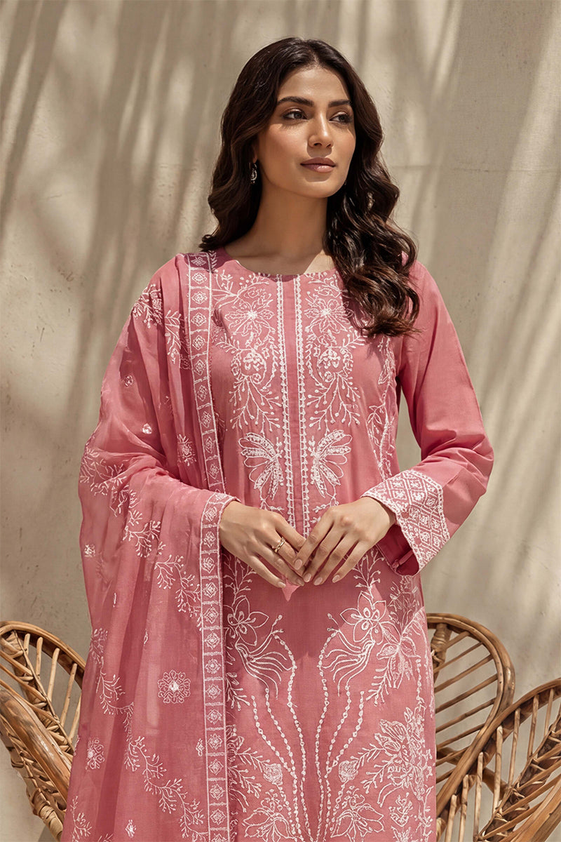 Sana by Breeza Fashion - 3PC Unstitched Embroidered Lawn Suit (Pink)