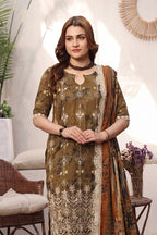 Dhagakari By Moosajee - 3PC Unstitched Embroidered Lawn Suit (Lisbon Green)