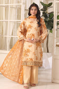 Izhaan Platinum By MJ - 3PC Unstitched Printed Lawn Suit (Yellow & Light Beige)