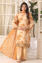 Izhaan Platinum By MJ - 3PC Unstitched Printed Lawn Suit (Yellow & Light Beige)
